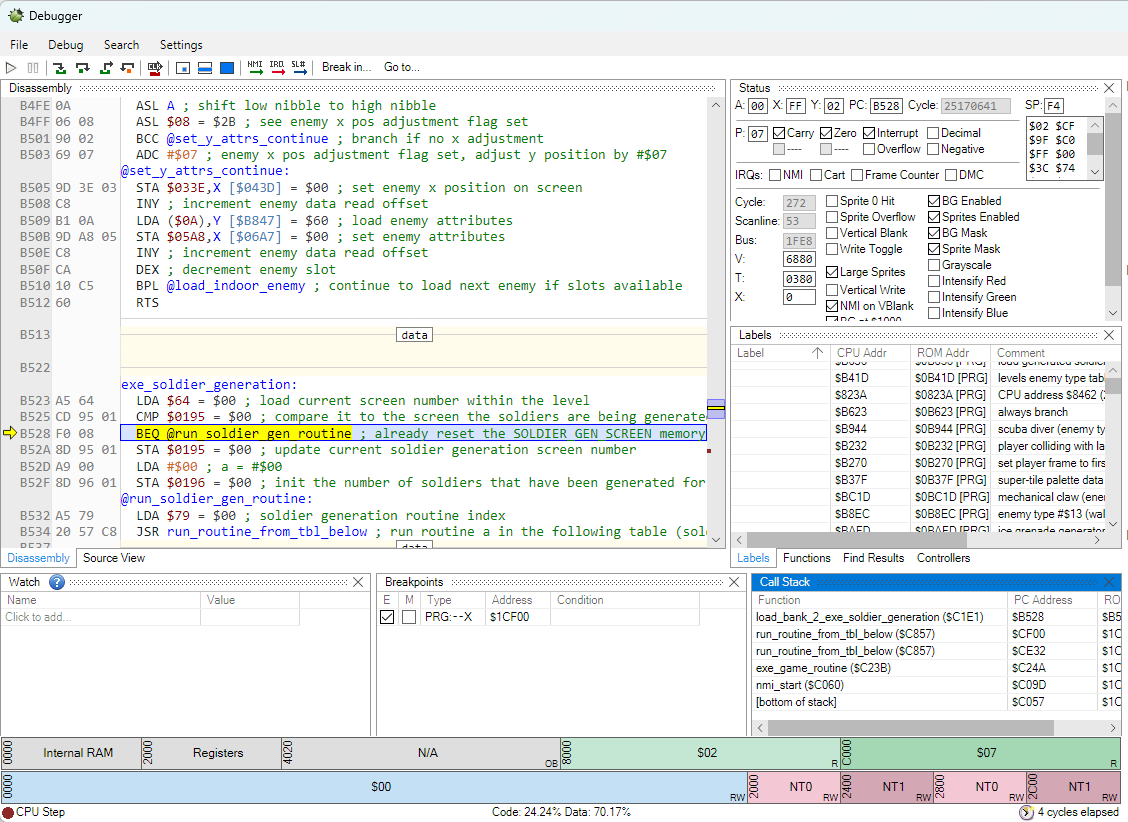 Mesen debugger screenshot