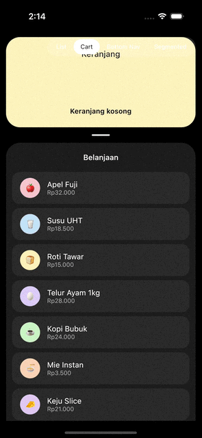 Transfer demo (iOS)