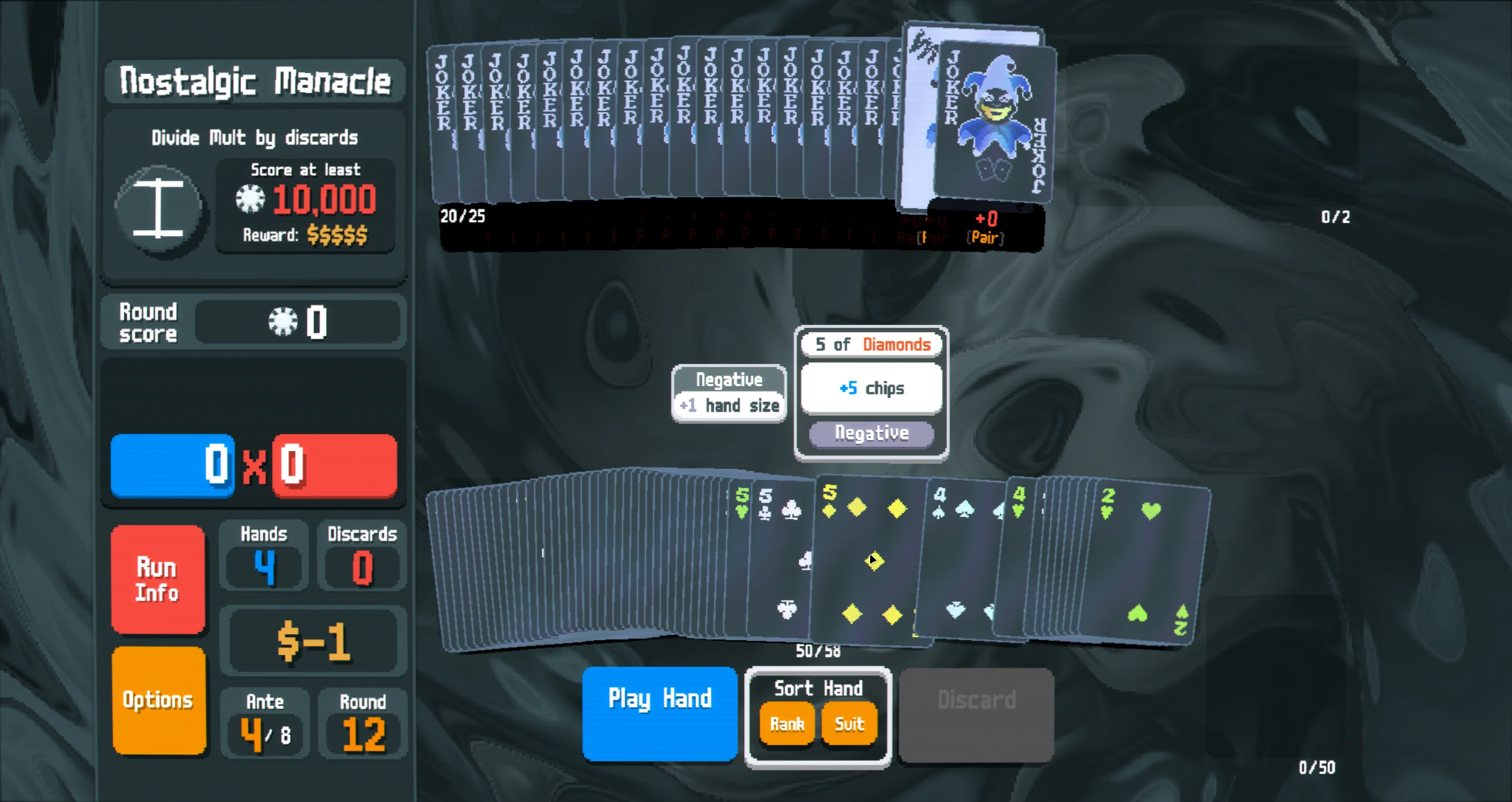 Cards around the cursor spread apart