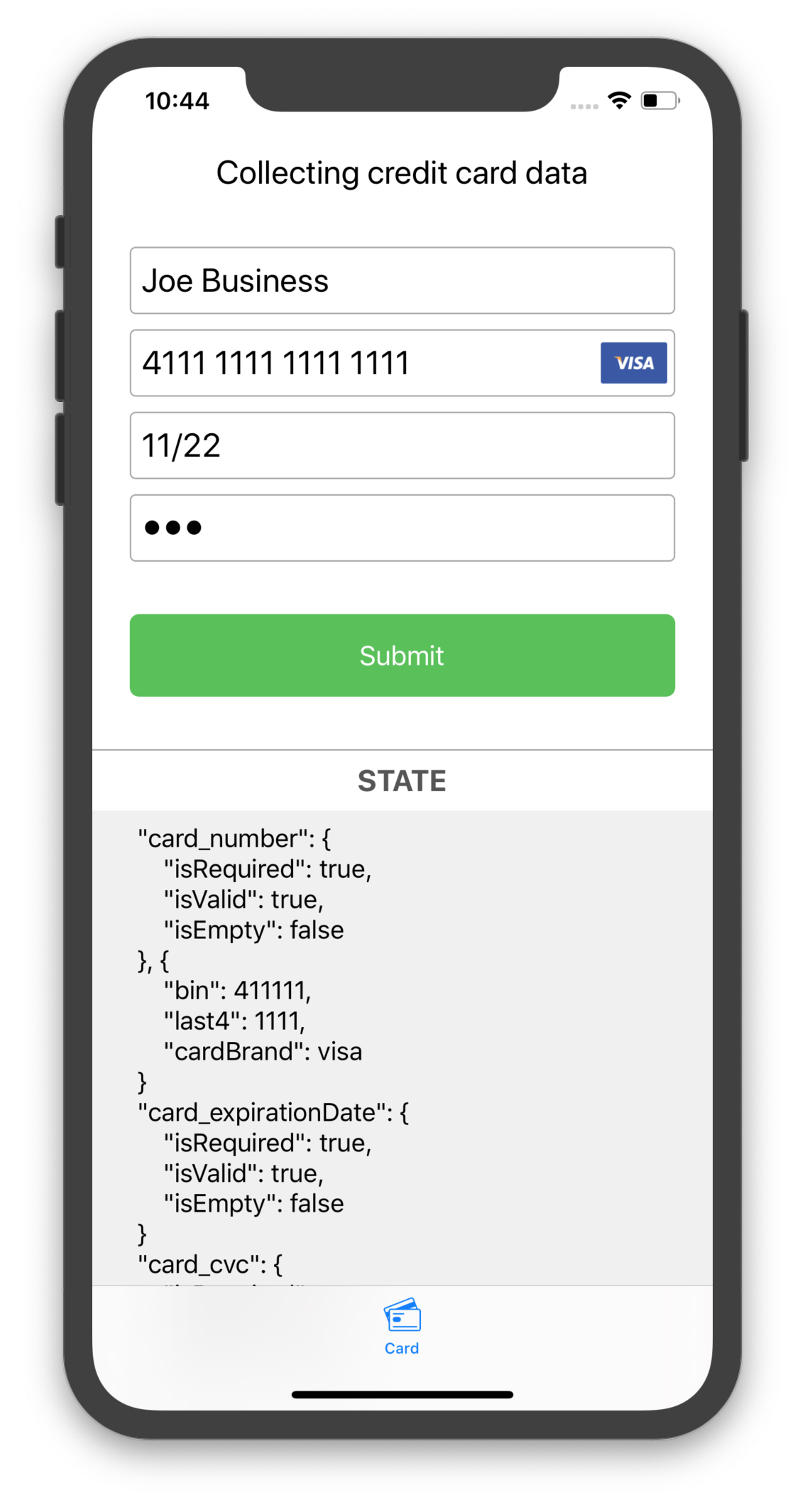 VGS Collect iOS SDK State