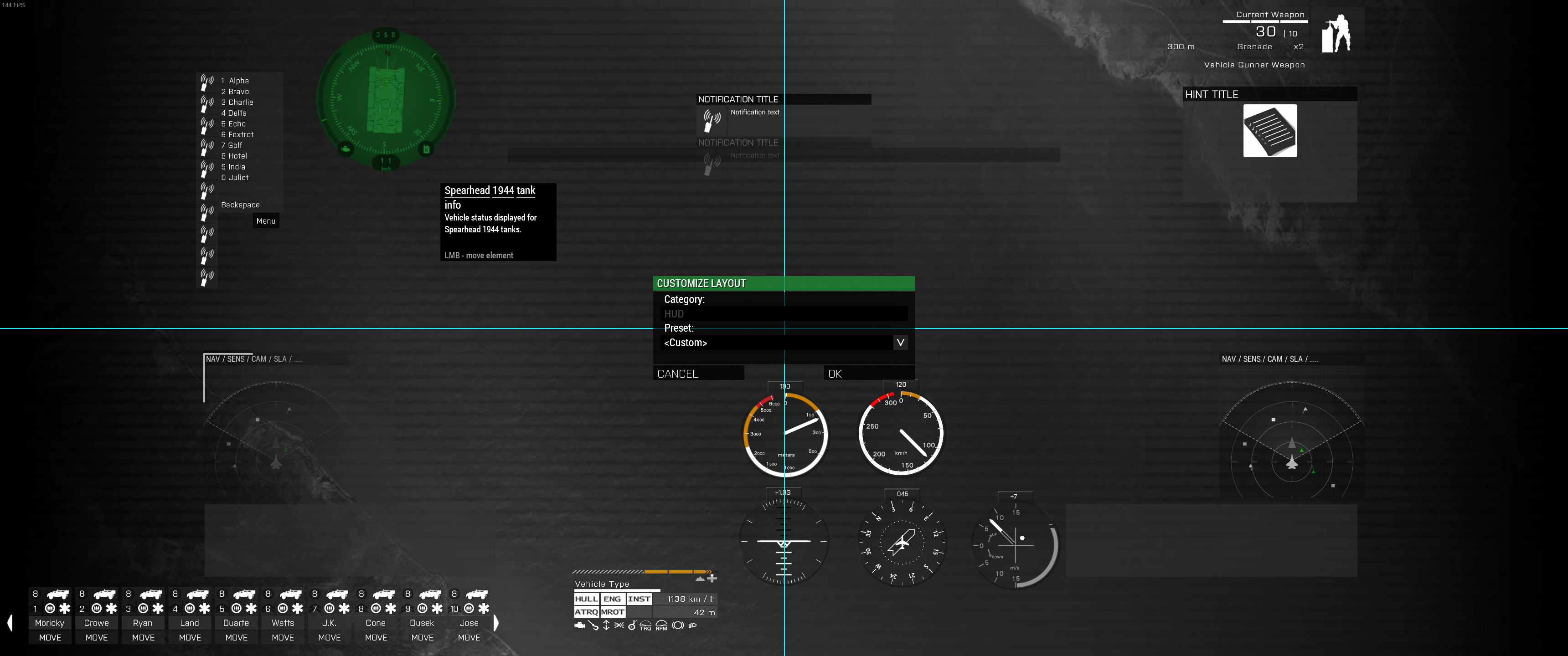 Preview of HUD customization