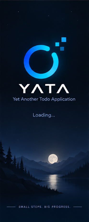 YATA dark theme startup splash