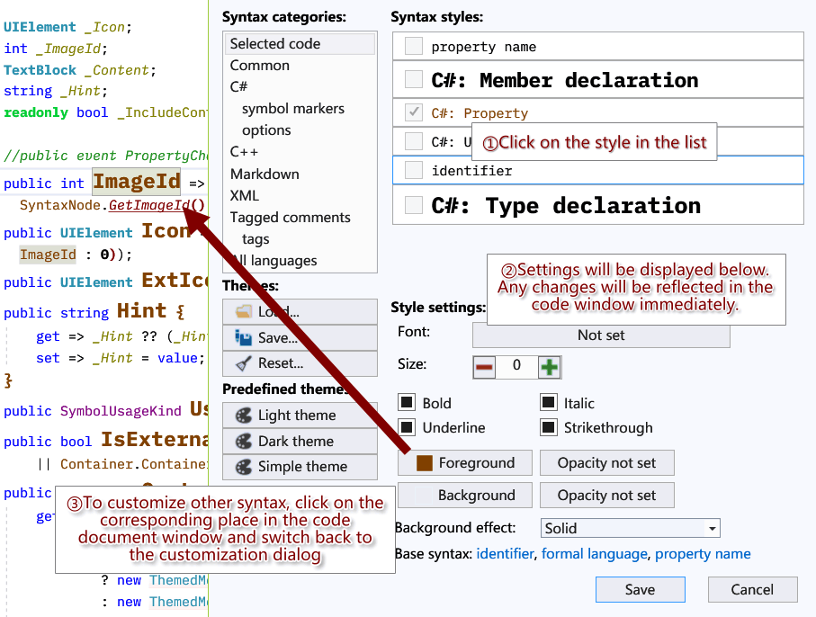 Syntax Highlight Customization Preview