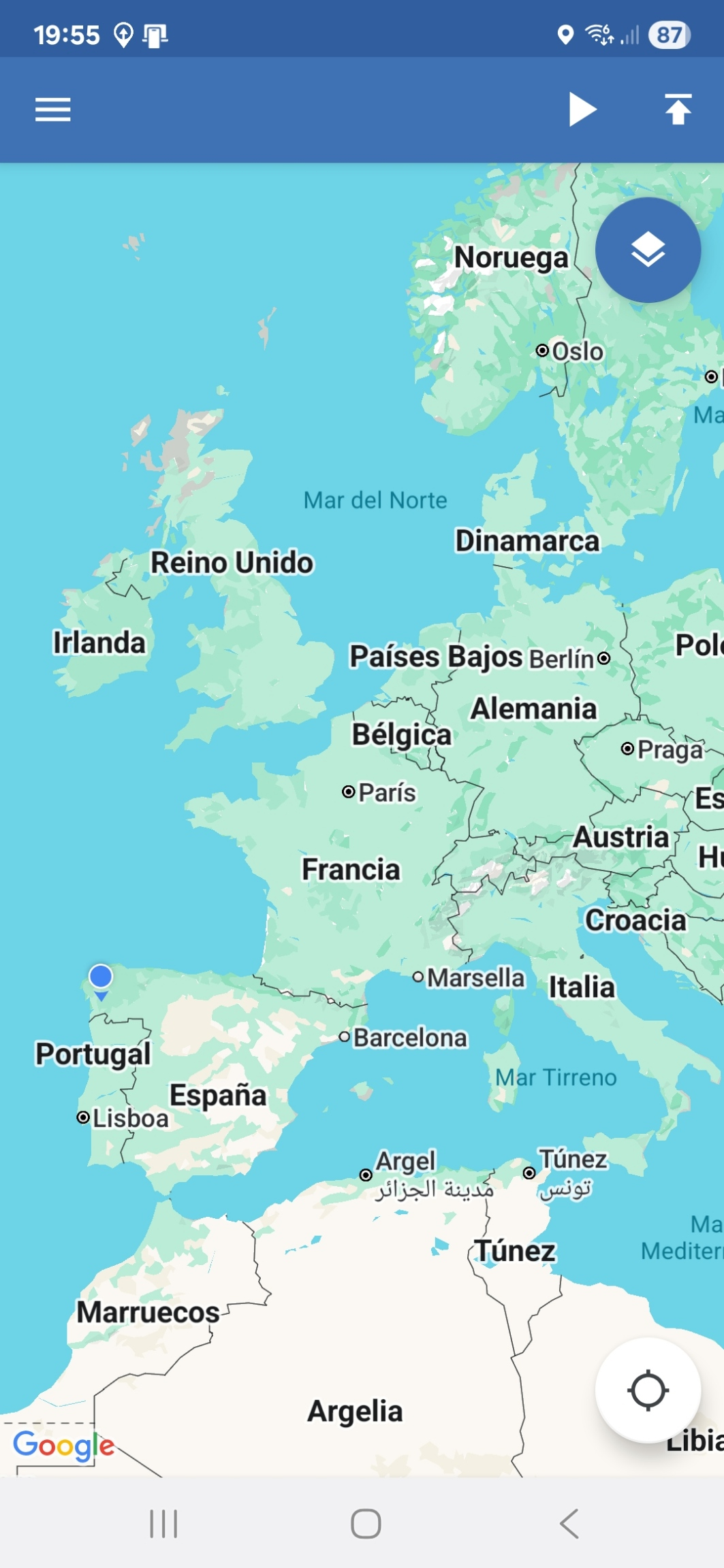 OwnTracks screen