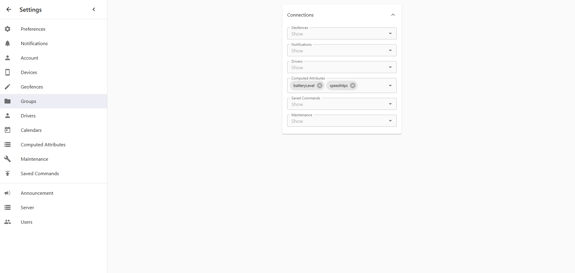 Traccar Server Groups