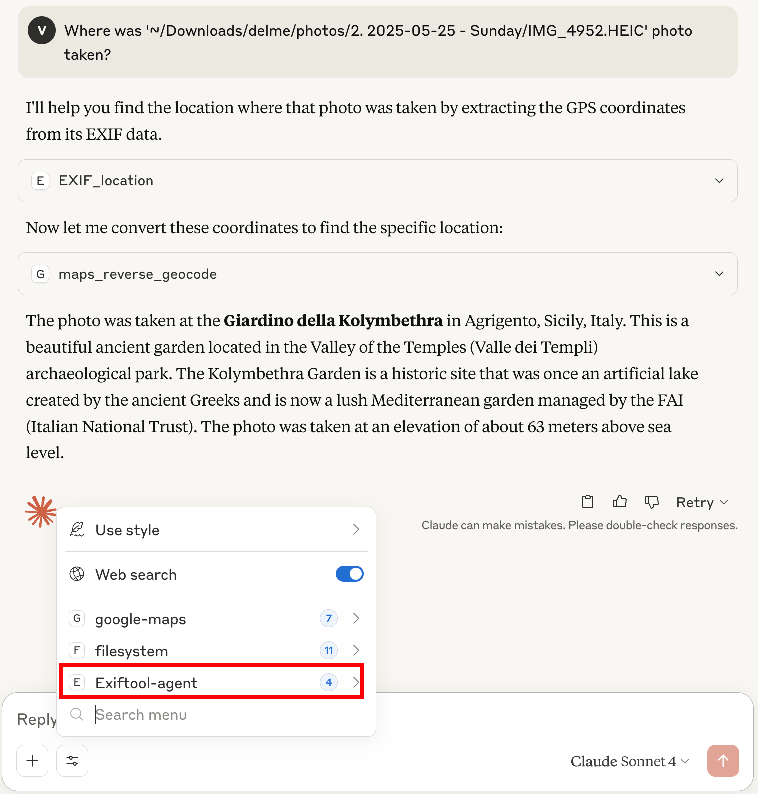 Claude Desktop with Exit tool agent