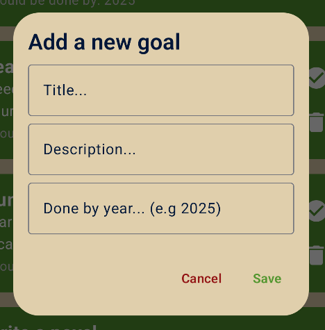 Add New Goal Screen