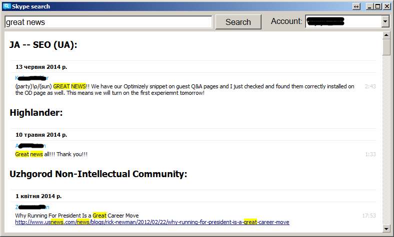Skype Search Skype Search