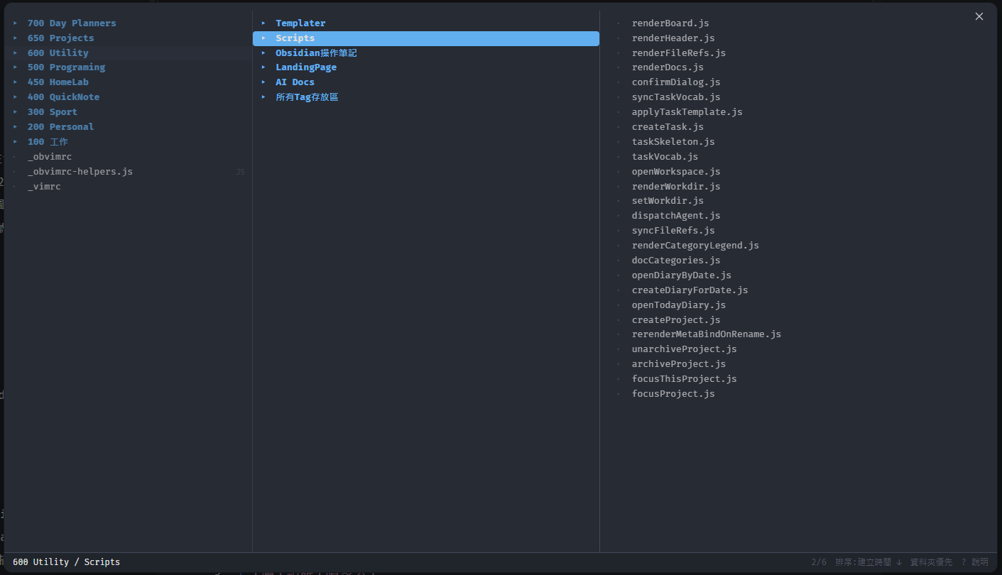 Miller columns: the parent folder, the folder you are in, and what is inside the item under the cursor