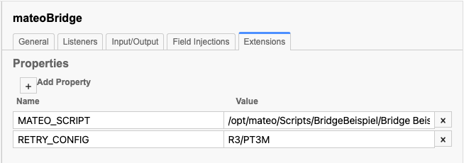 ExtensionProperties konfiguration