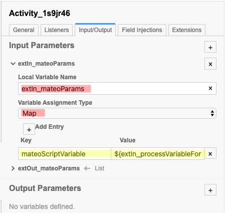 InputParameter configuration