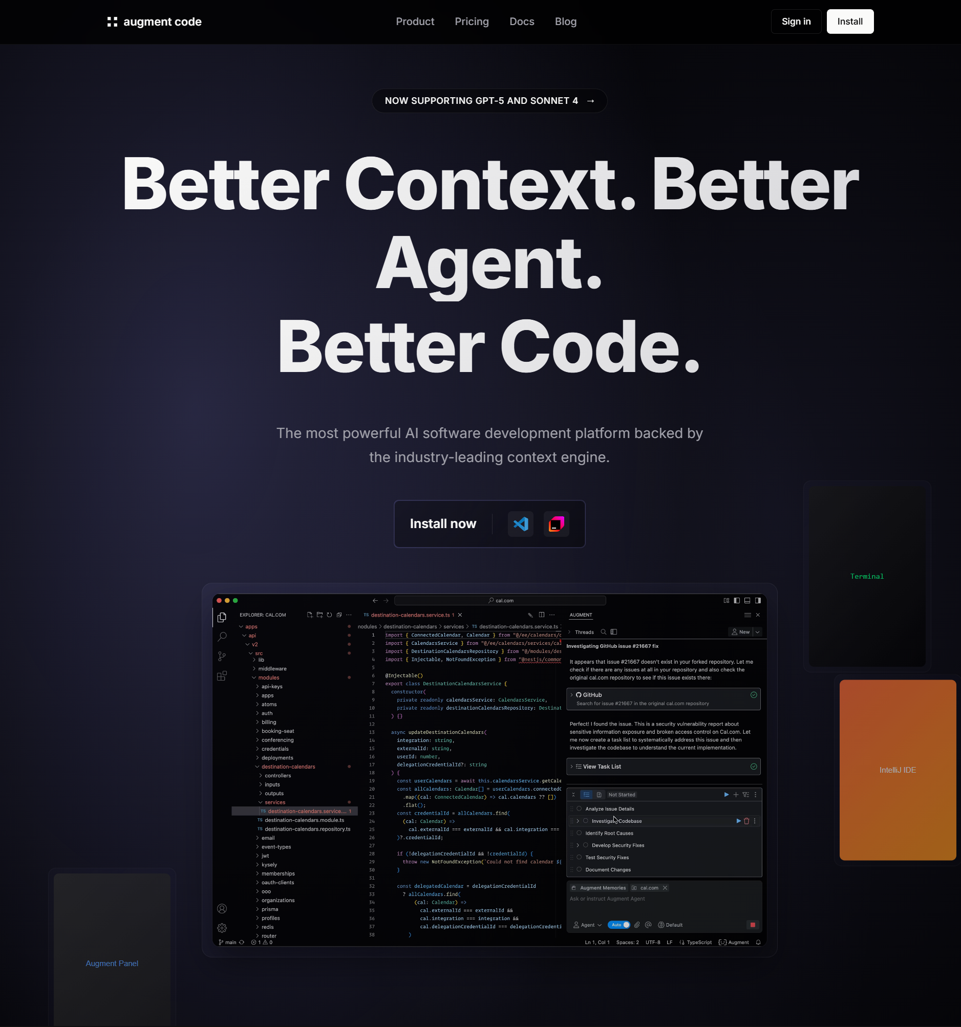 Augment Code Hero Recreation