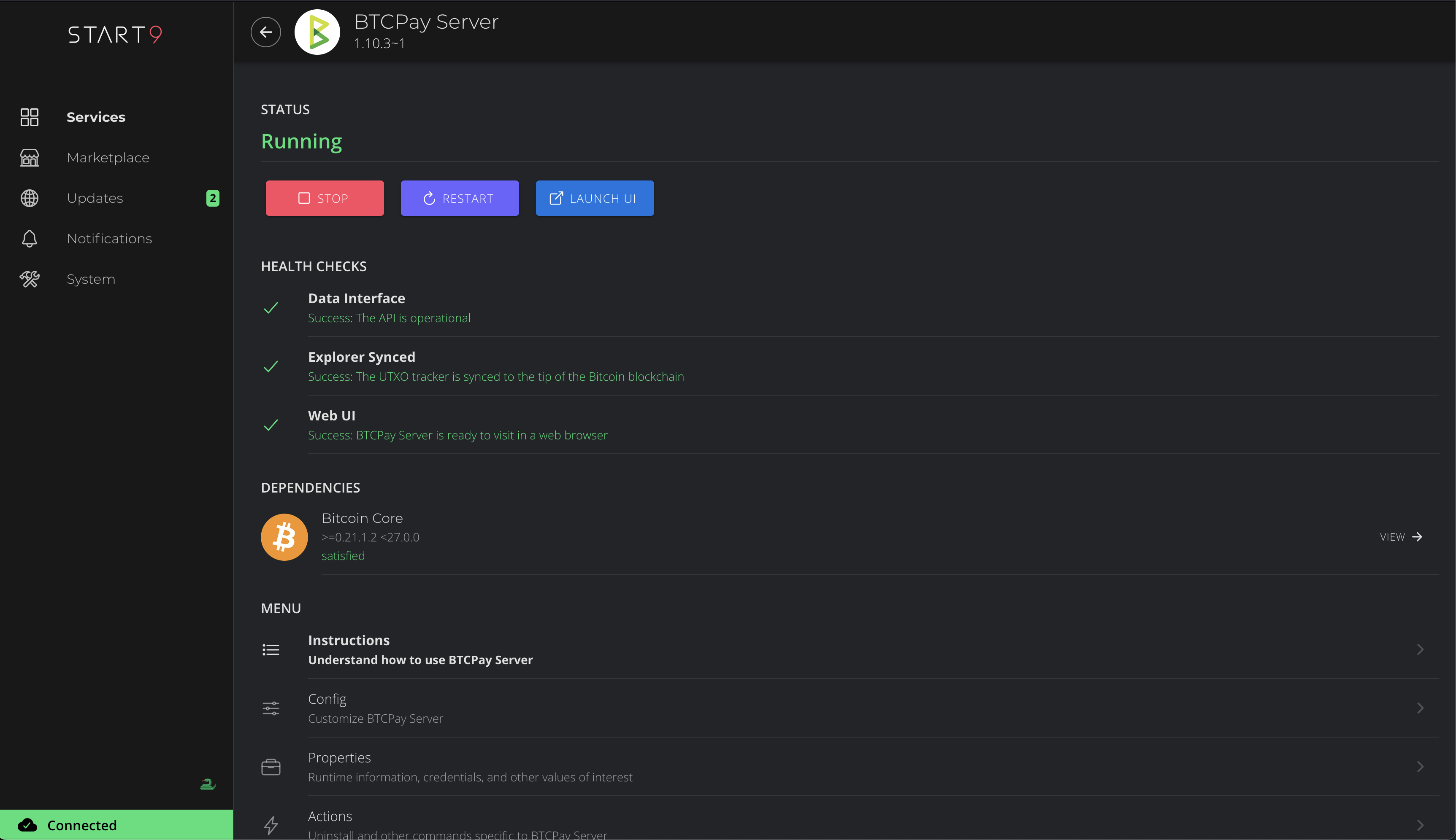 StartOS BTCPay Service