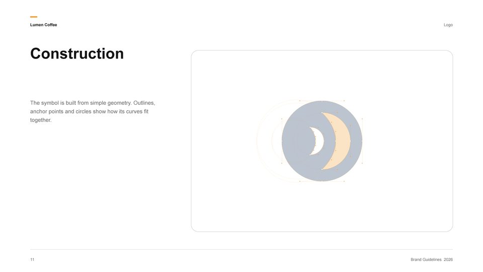 Logo construction grid with anchor points and circles