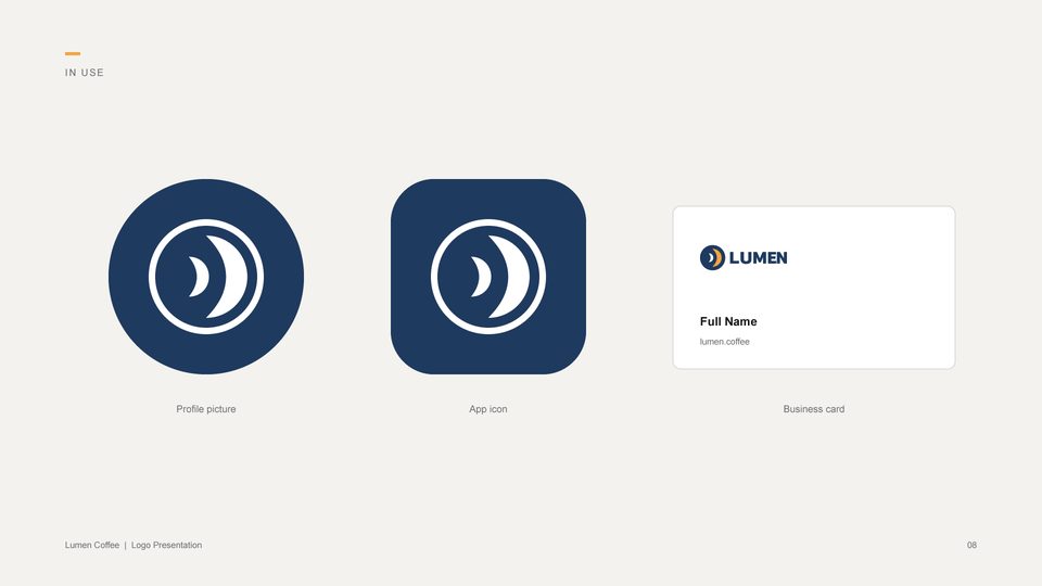 Logo mockups as profile picture, app icon and business card