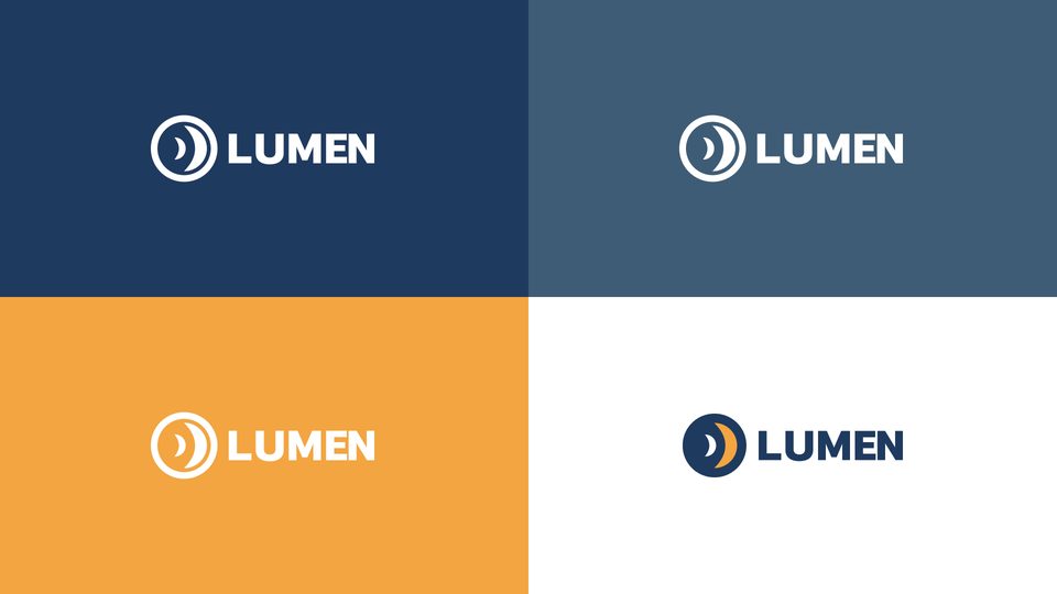 Logo presentation colour versions on brand backgrounds