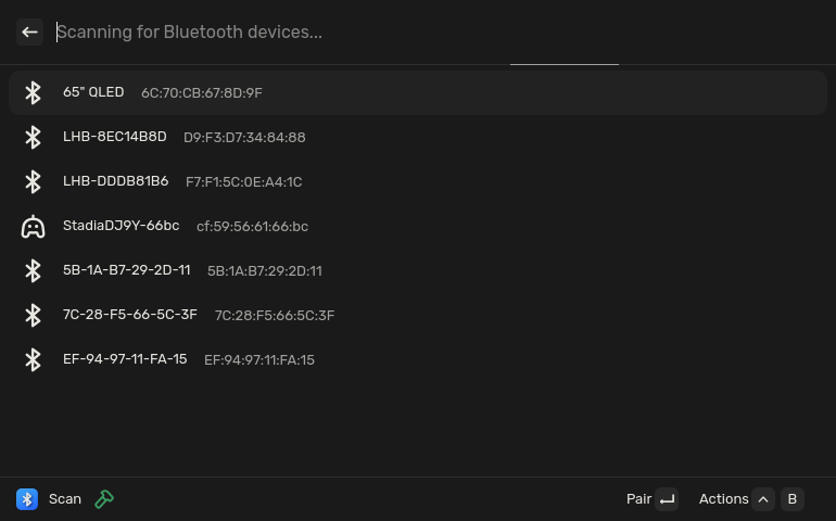 Vicinae Bluetooth scan preview