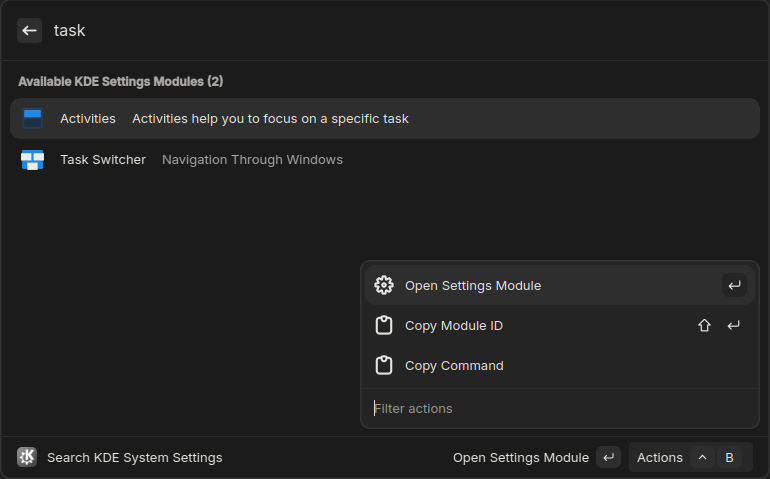 KDE System Settings Extension Screenshot