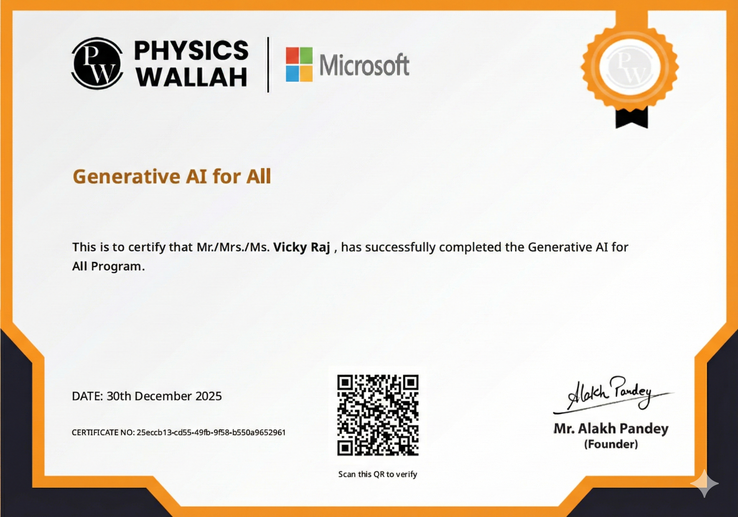 Generative AI for All Certificate