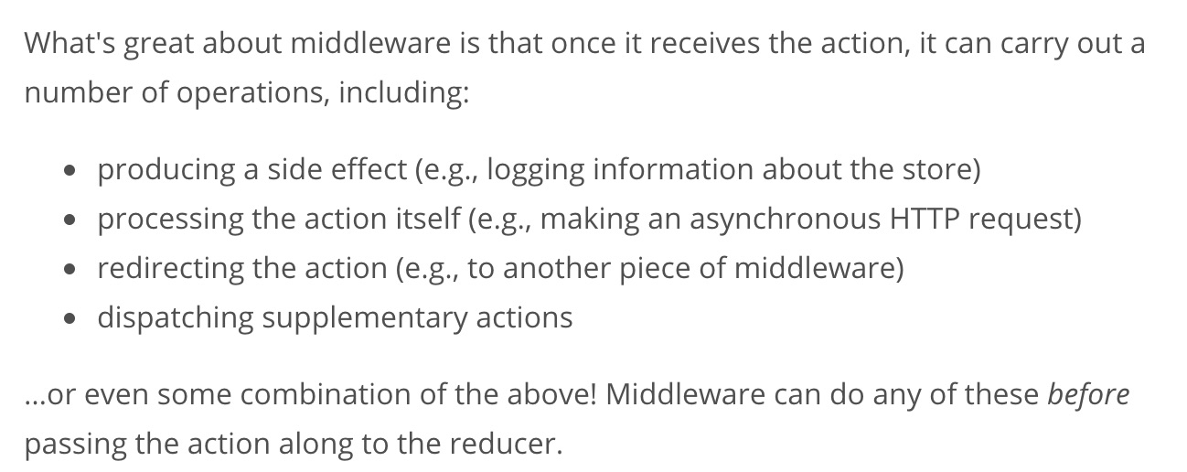 Middleware Redux Operations