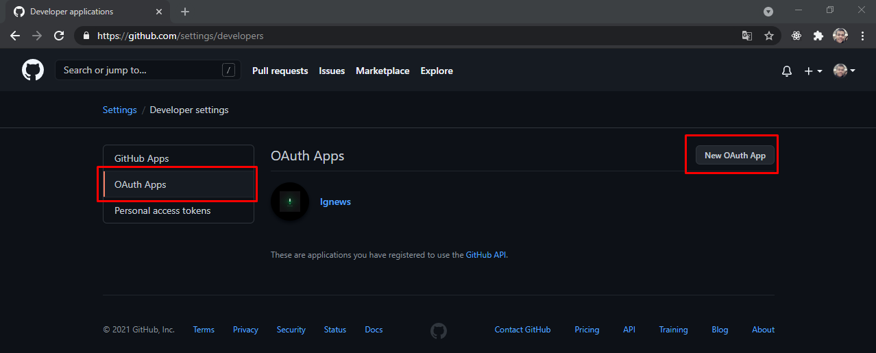 Github OAuth App