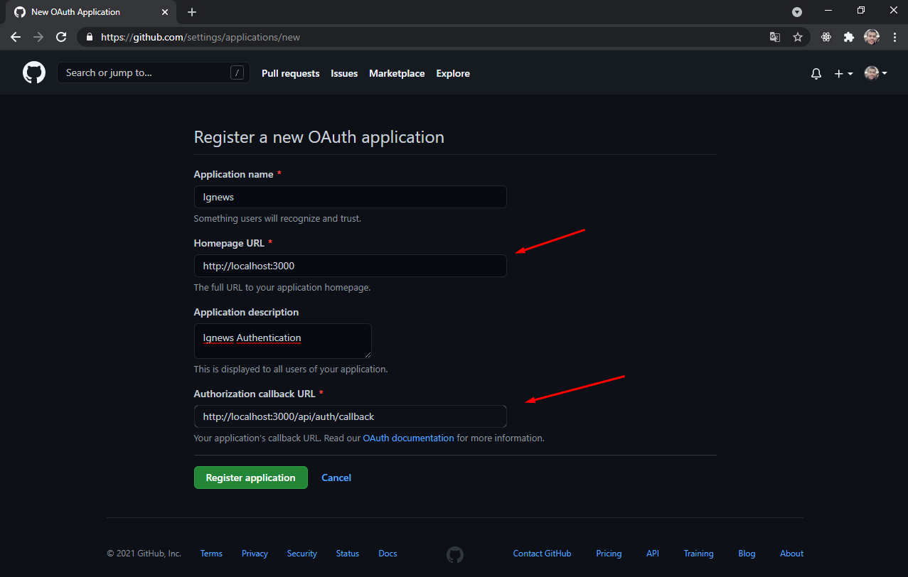 OAuth register