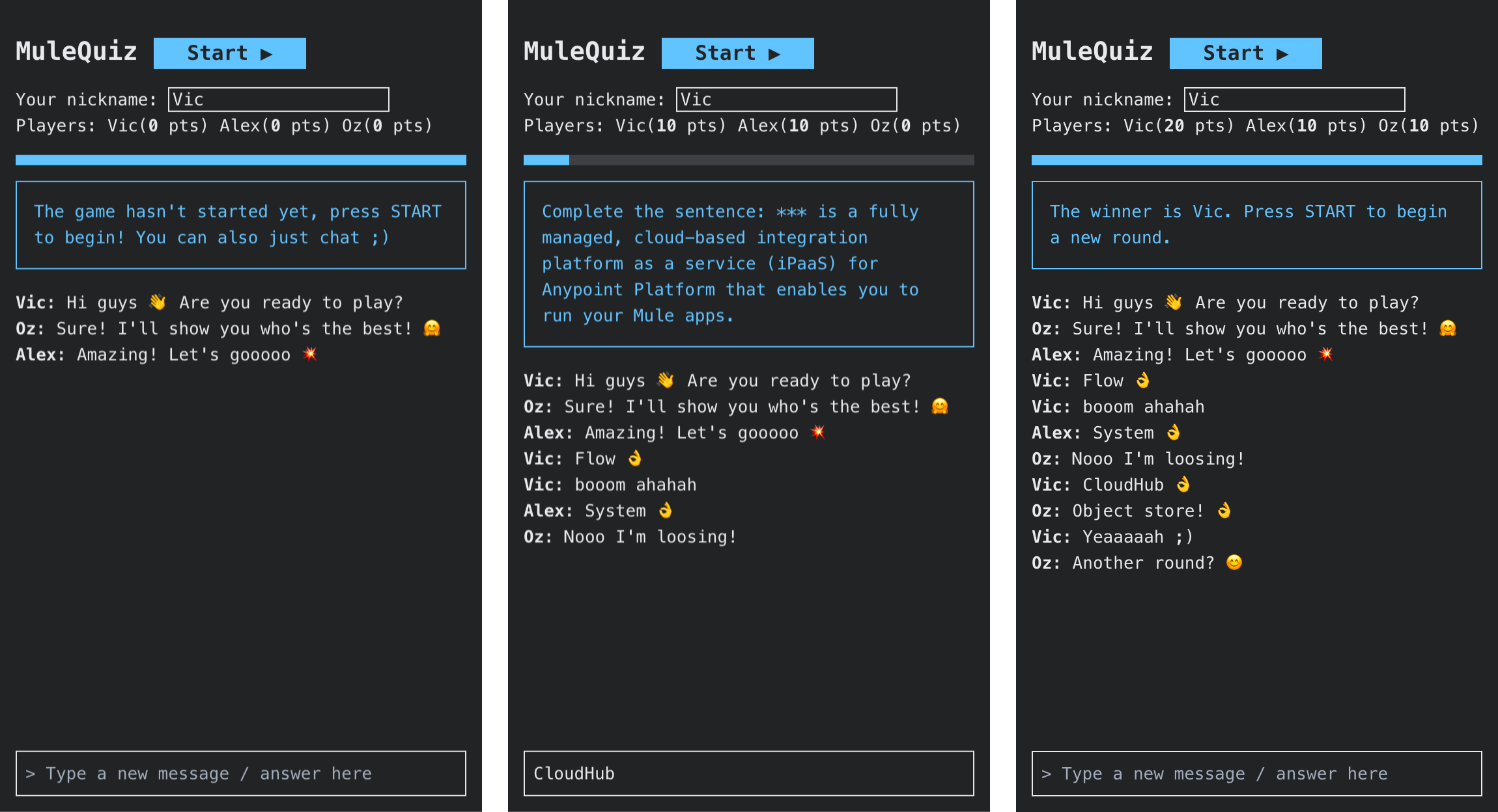 MuleQuiz Screenshots