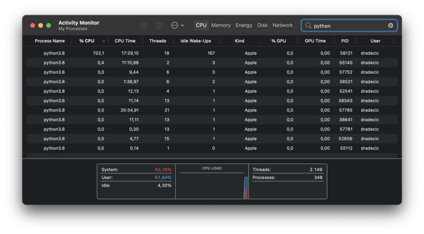 Image 5 — Activity Monitor on Mac