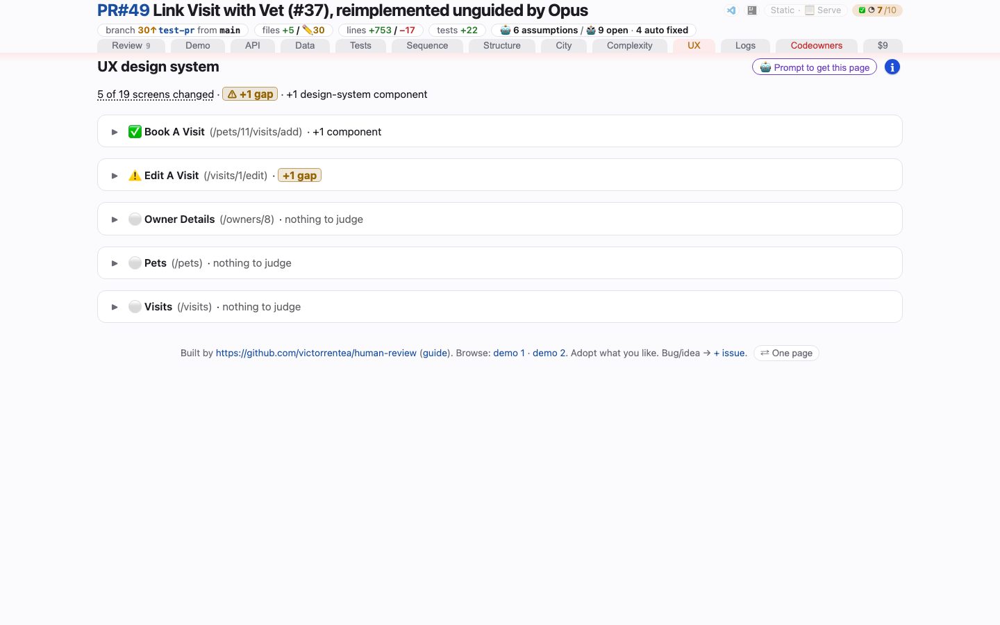 UX tab
