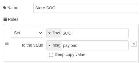 Change node: Store SOC