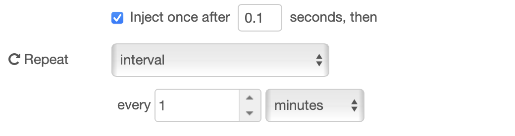 Inject node regular intervals