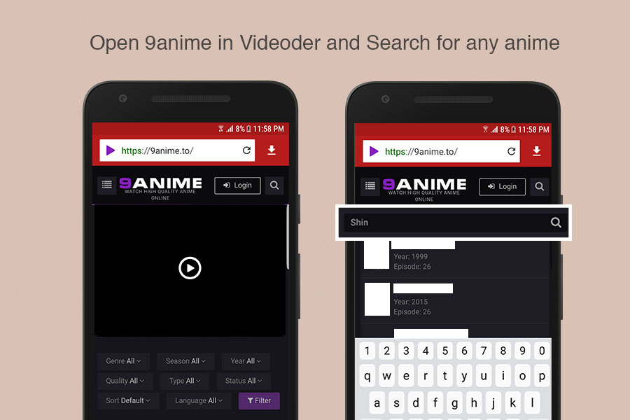Download anime for free with Videoder