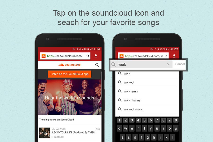 Download Soundcloud music using Videoder