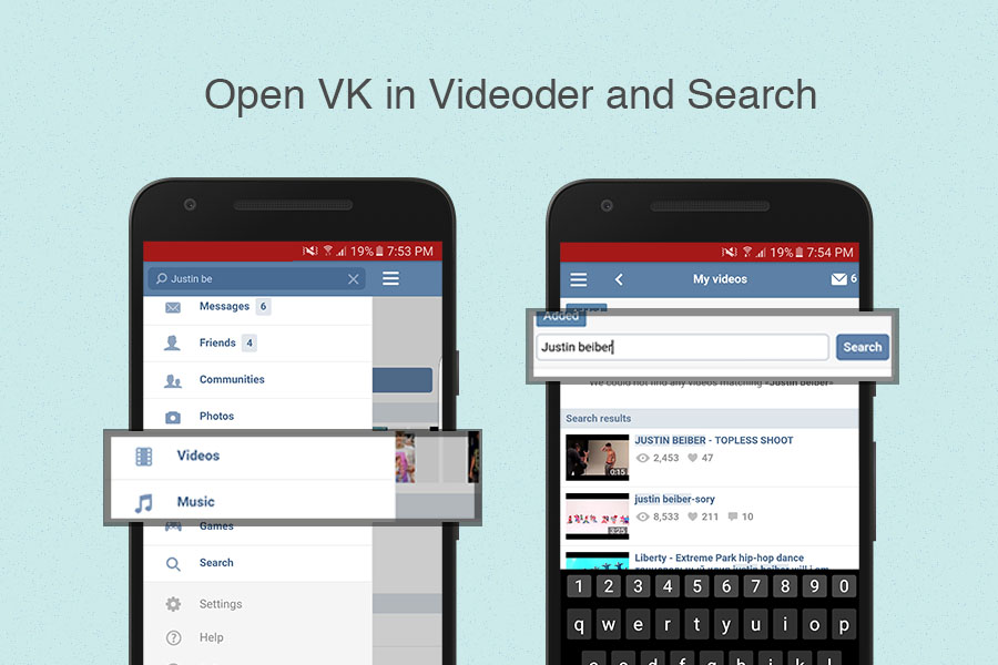 Download VK videos and music using Videoder