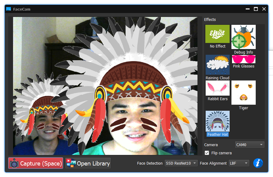 FaceCam - Funny camera app for Windows and Ubuntu