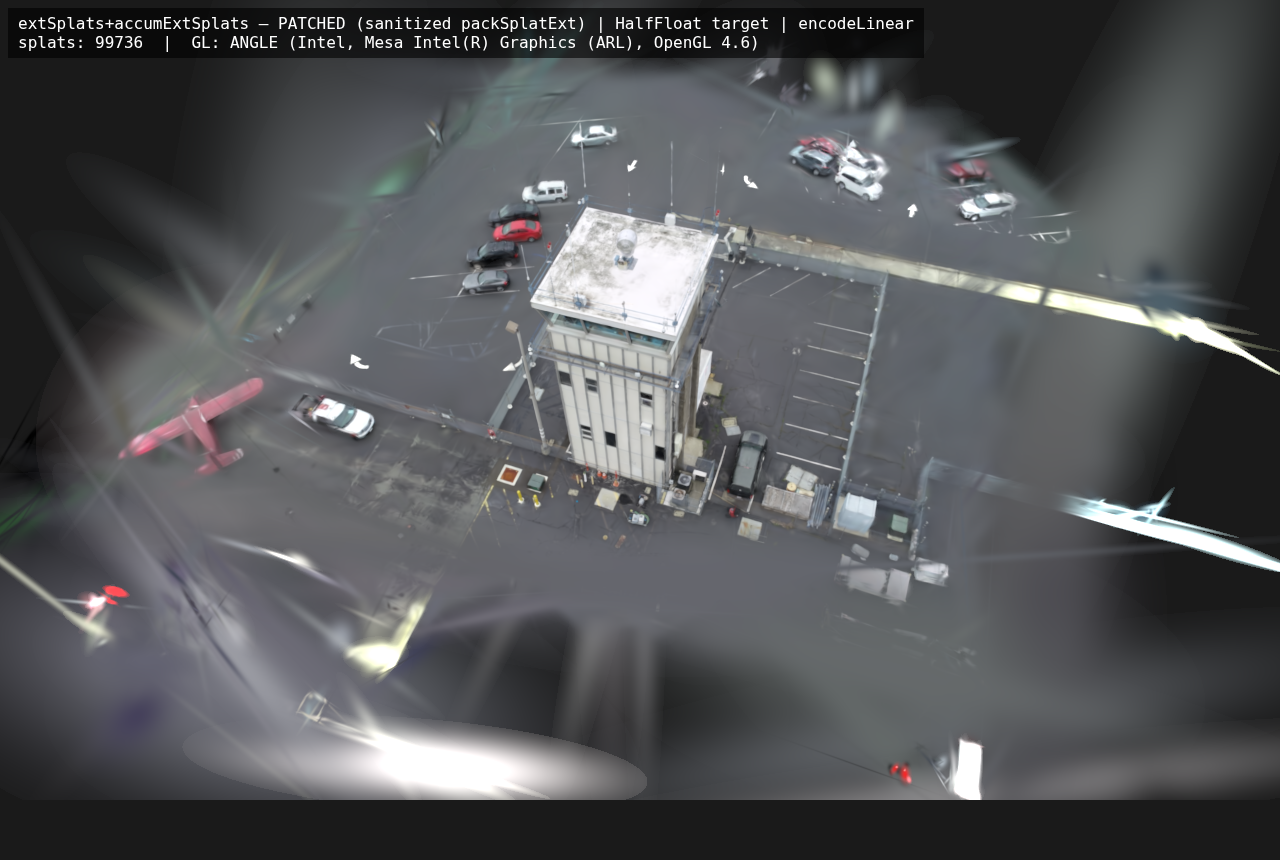 second scene, extSplats with the fix