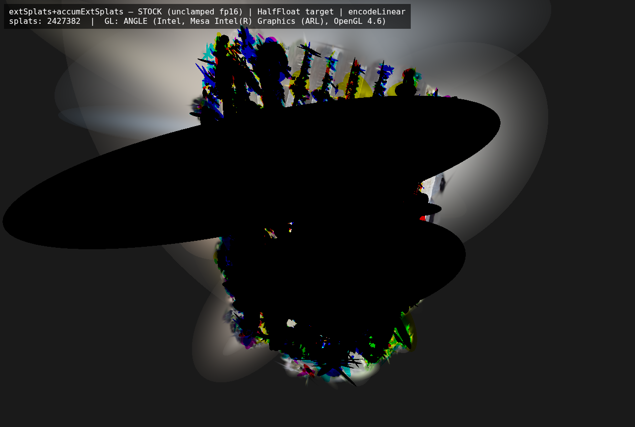 extSplats stock — black blobs and neon speckles