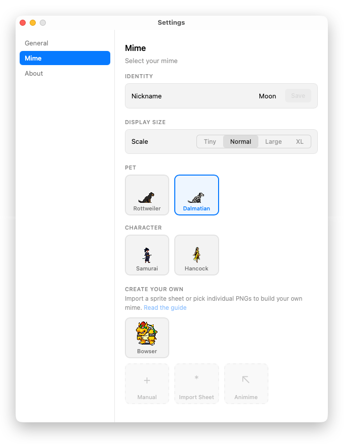 Customize your favorite Mime