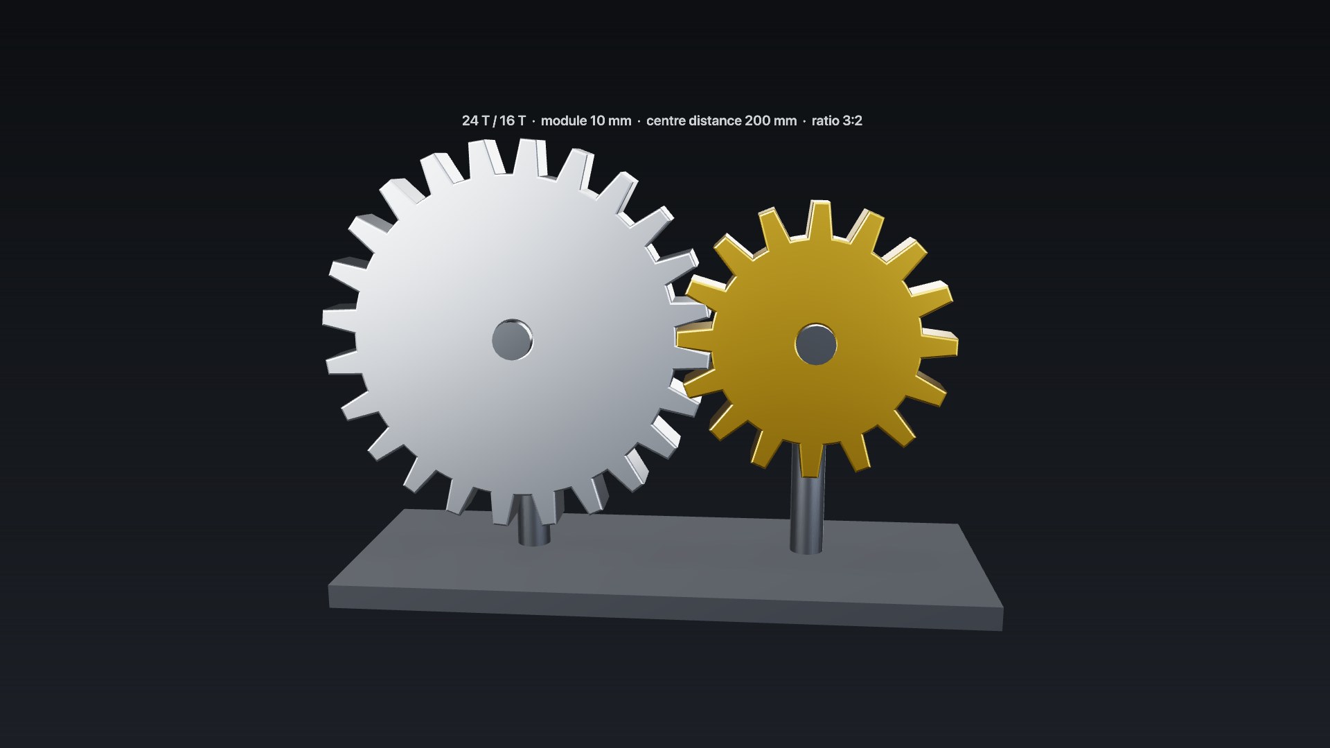 Coupled gears in a studio look
