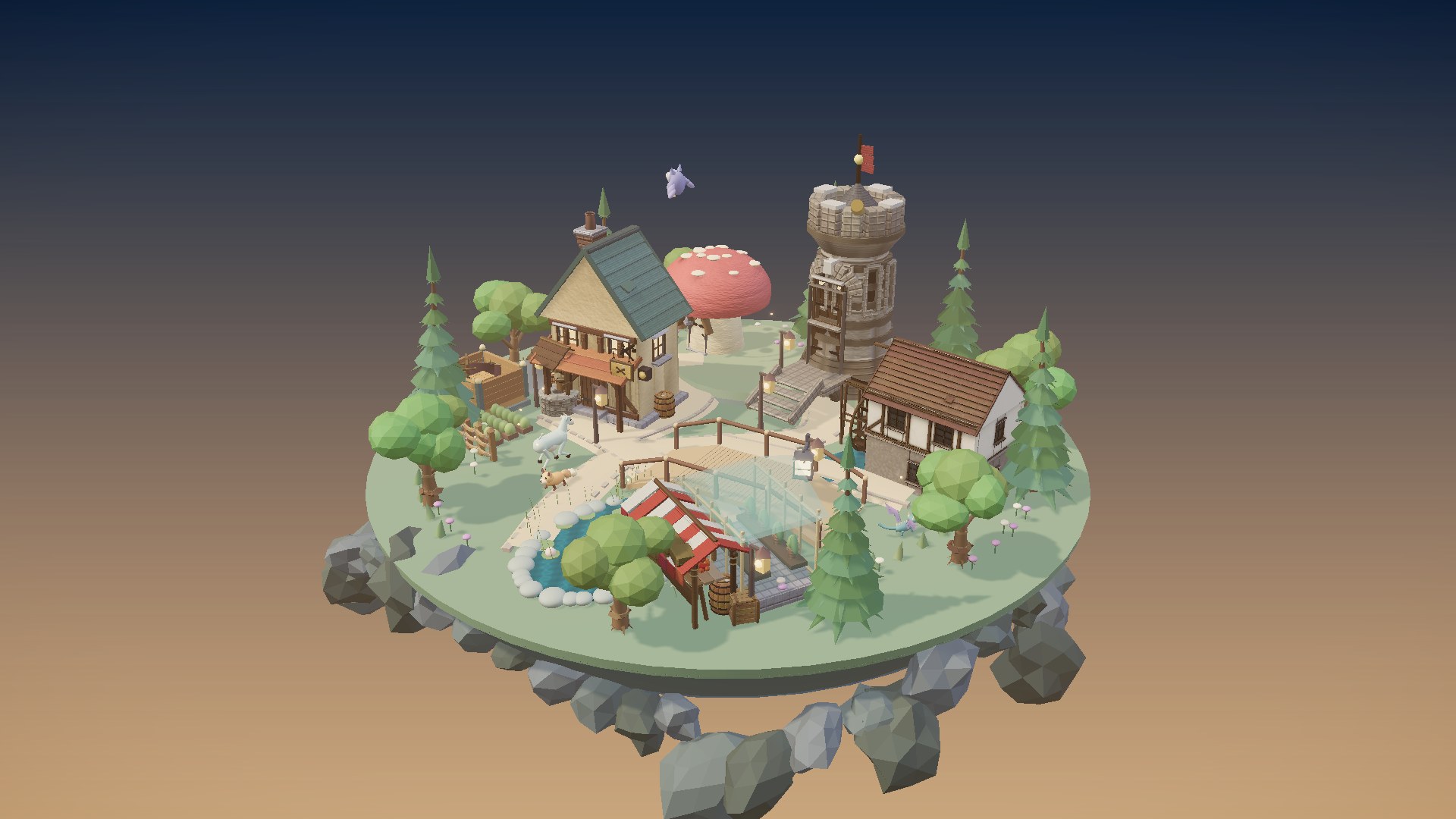 Latent Village at dusk