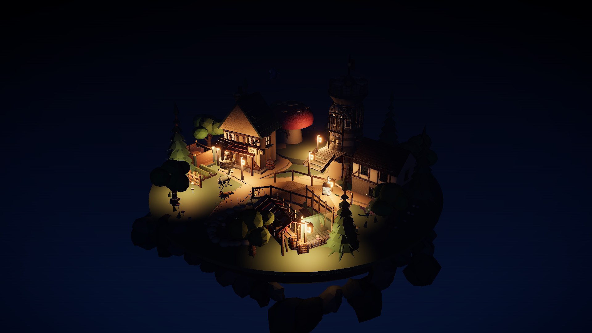 Night lantern river