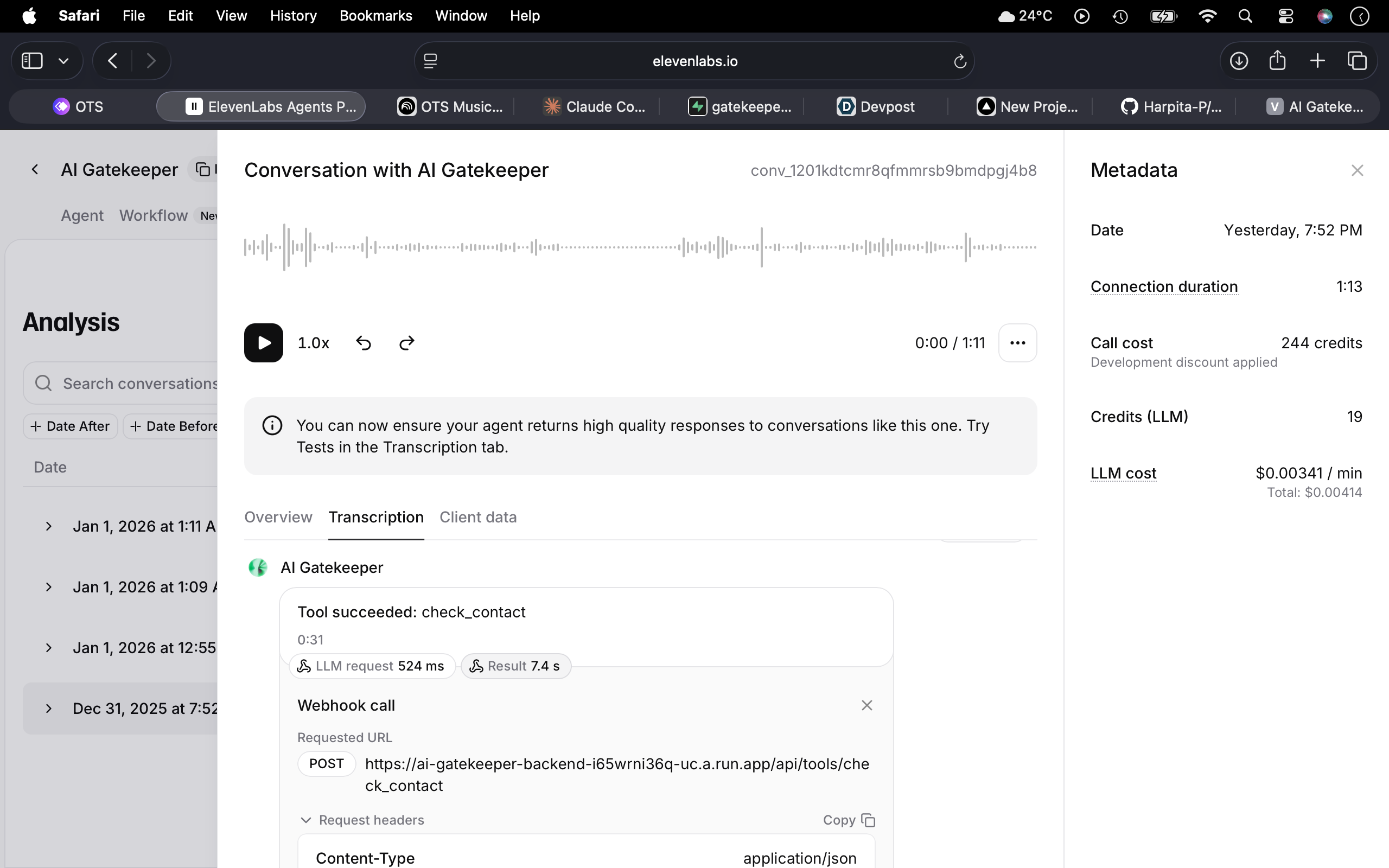Check Contact Tool
