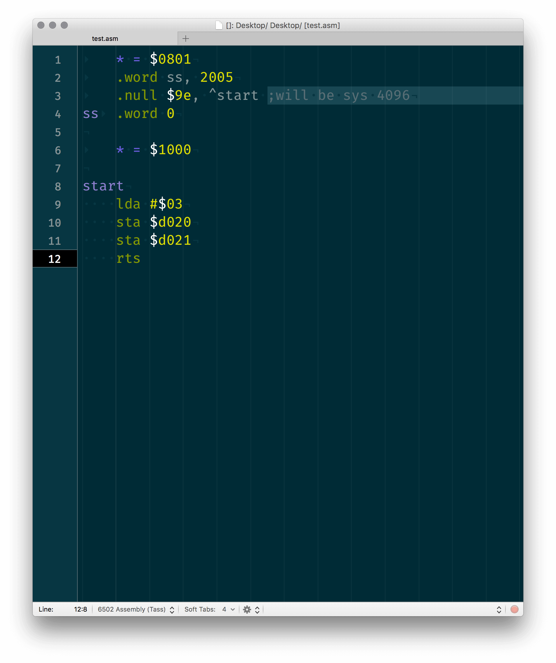 Example code snippet