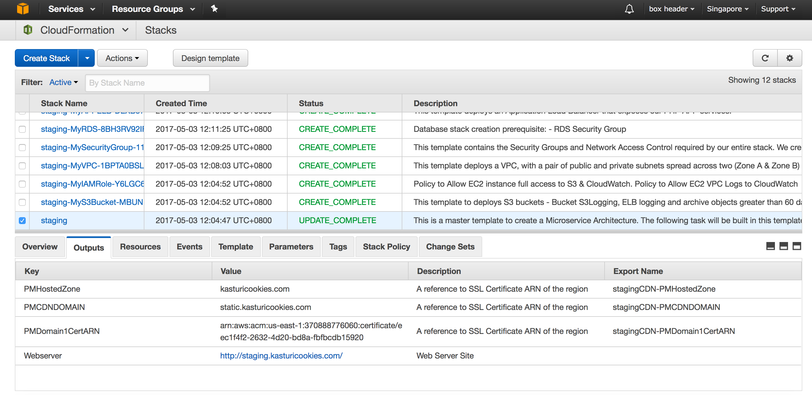 stack-outputs