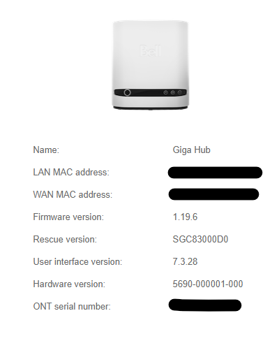 Gigahub Modem Locate Firmware Version