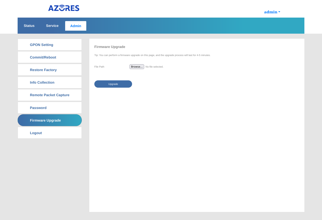 WAS-110 Firmware Upgrade Web UI