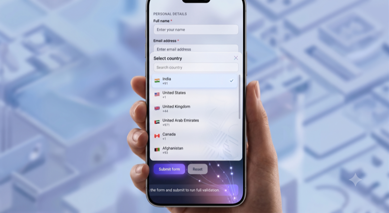 Multi Nation Input mobile demo