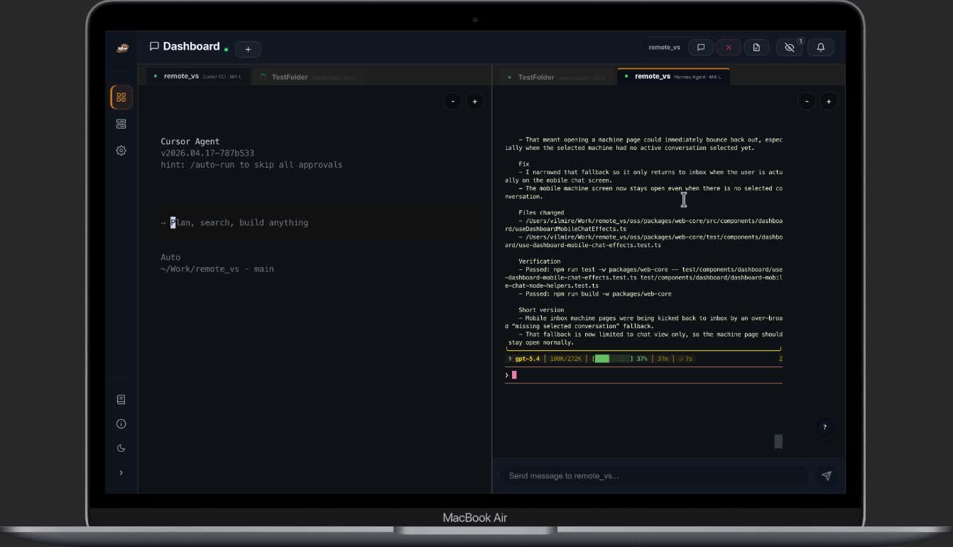 ADHDev completion notification demo showing when to come back to a running session