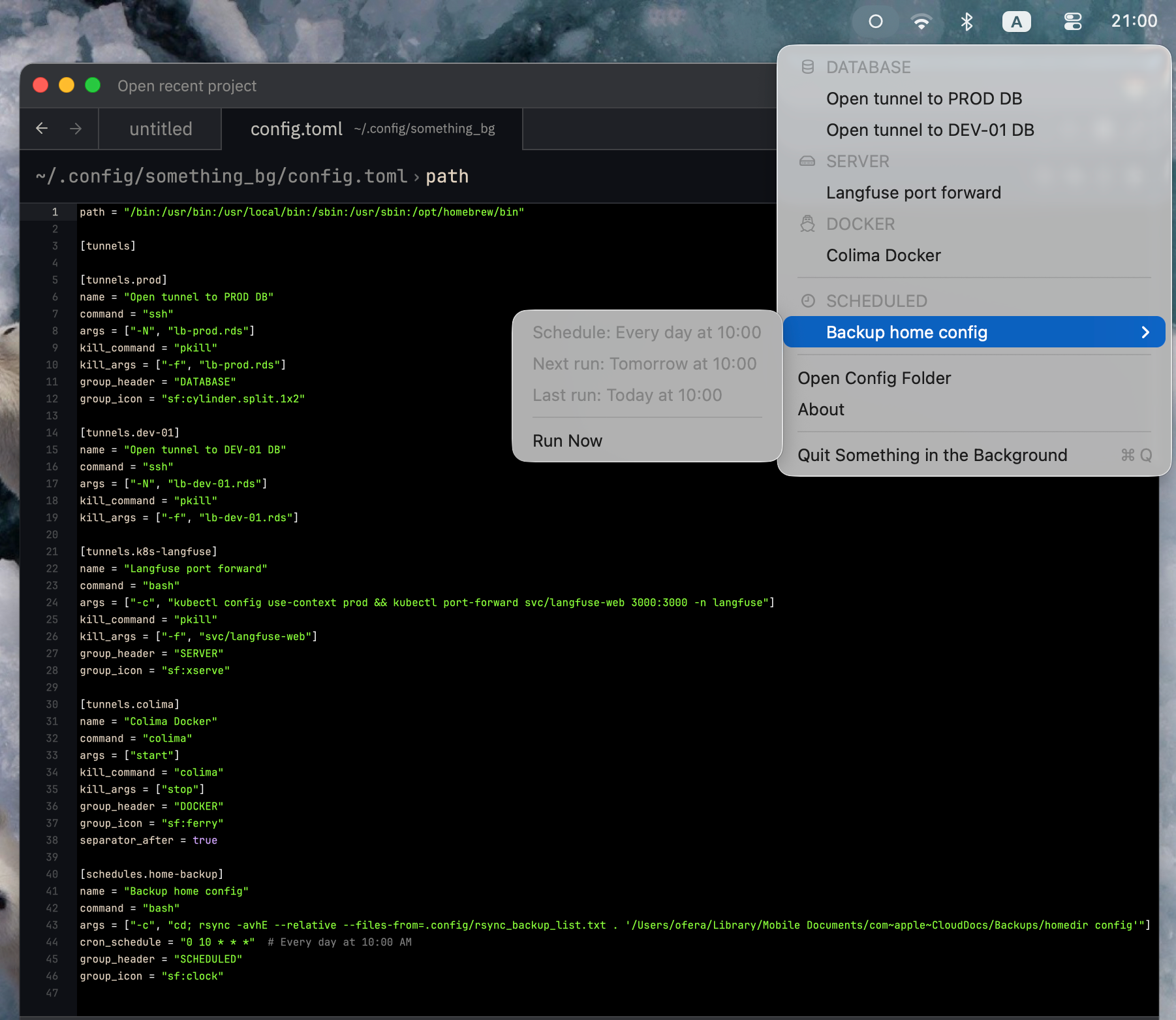 Menu Bar Screenshot